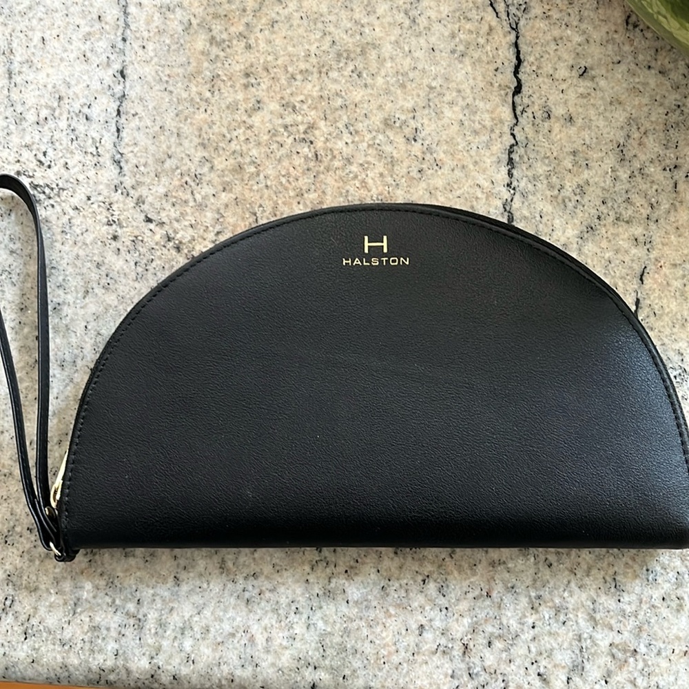 Halston Black Clutch